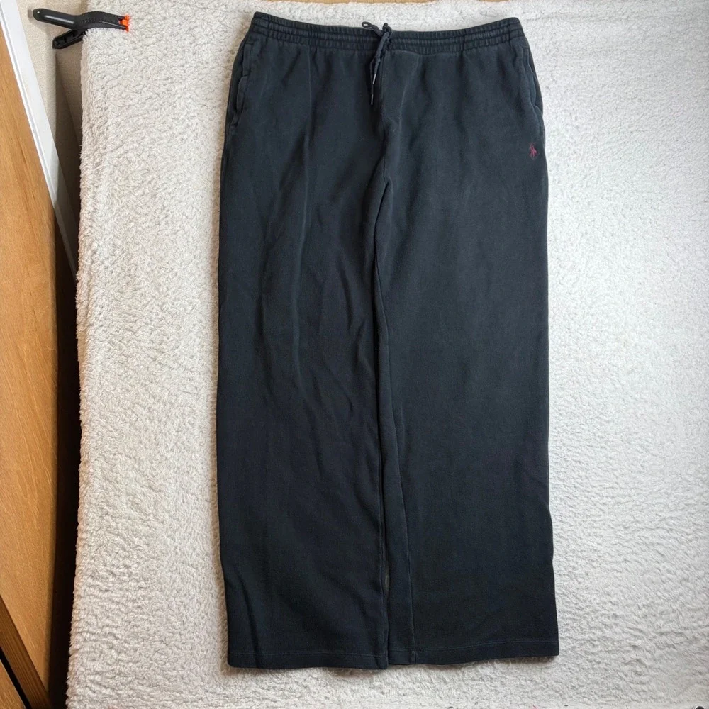 Vintage Polo Ralph Lauren Sweatpants Mens XXL Black Cotton baggy loose fit heavy